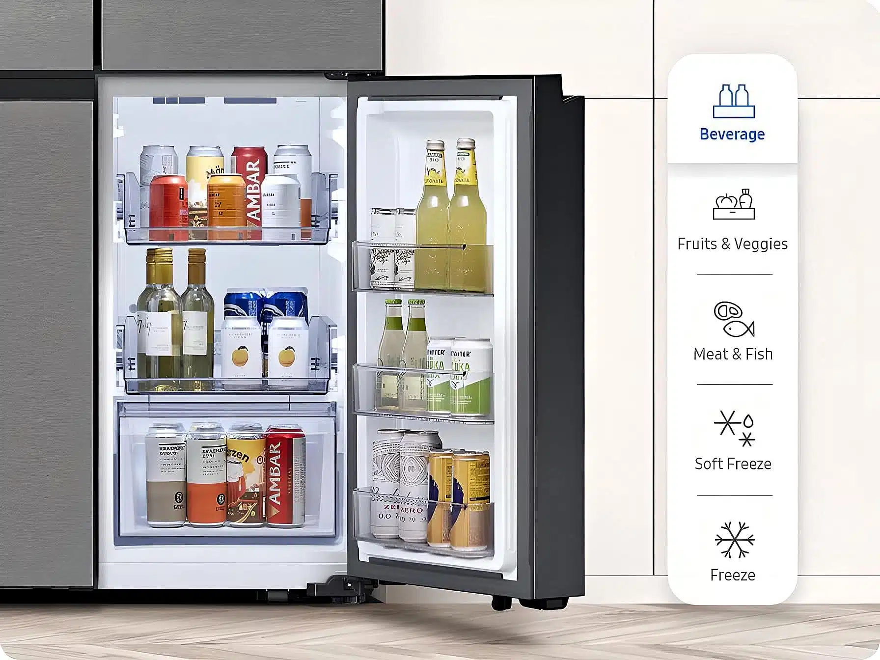 Samsung Beverage Center™ Bespoke 4-Door Flex™ 29 cu. ft. Refrigerator - Image 9